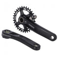 Schwarze SHIMANO FC-MT510 12-fach Kurbelgarnitur mit 175mm Kurbelarmen und 34 Zähnen Kettenblatt.