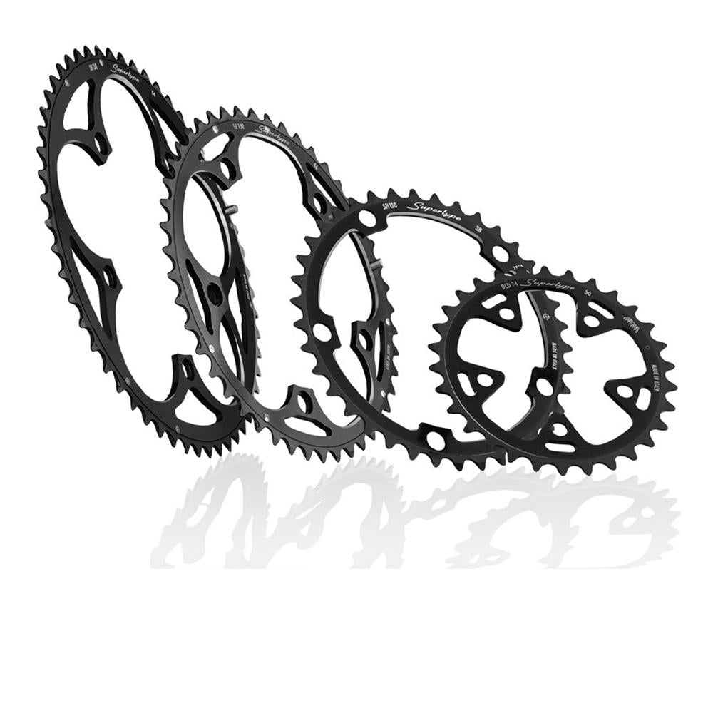 Miche Supertype Kettenblätter schwarz 9/10fach Campagnolo, BCD 135CA 48Z und weitere Größen.