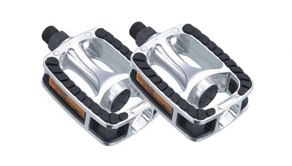 Marwi SP-811 Aluminium Trekking-Pedale (398 g/Paar) - Anti-Rutsch TPE, Alu-Körper, Boron-Stahlachse, StVZO-Reflektoren