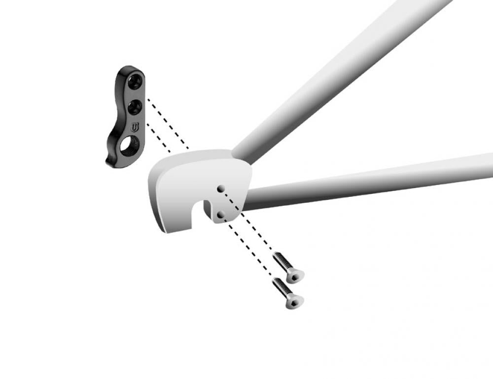 MARWI Schaltauge GH-312 mit Schrauben für Stevens, Felt, Kona, Pells - auf Karte, Aluminium