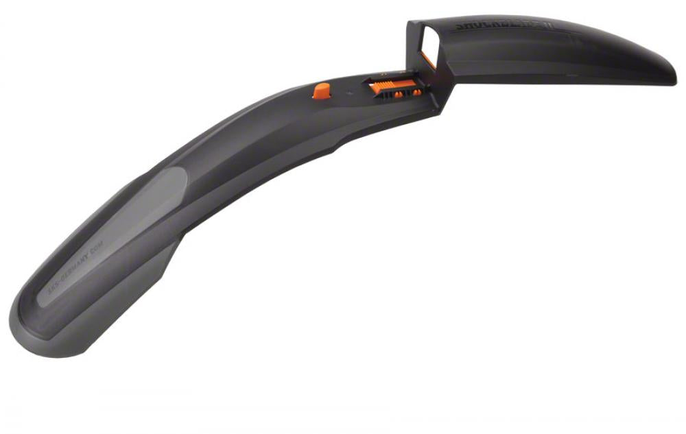SKS Shockblade Frontschutzblech schwarz mit orange Akzenten für 28-29 Zoll Fahrräder.
