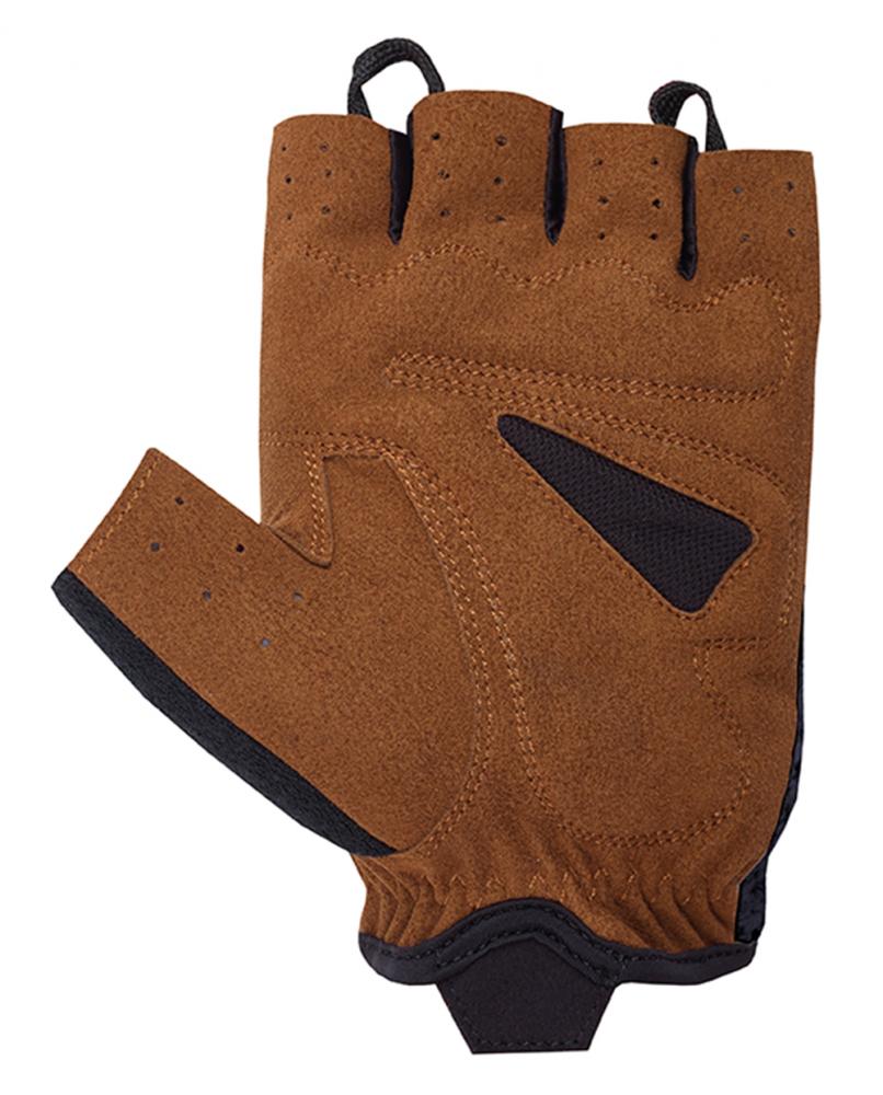 CHIBA Retro Kurzfinger-Radhandschuhe braun/schwarz Größe M, atmungsaktiv.