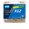 KMC X12 Ti-N Fahrradkette 12-fach 126 Glieder Gold - Gewachste Titan-Nitrid-Beschichtung