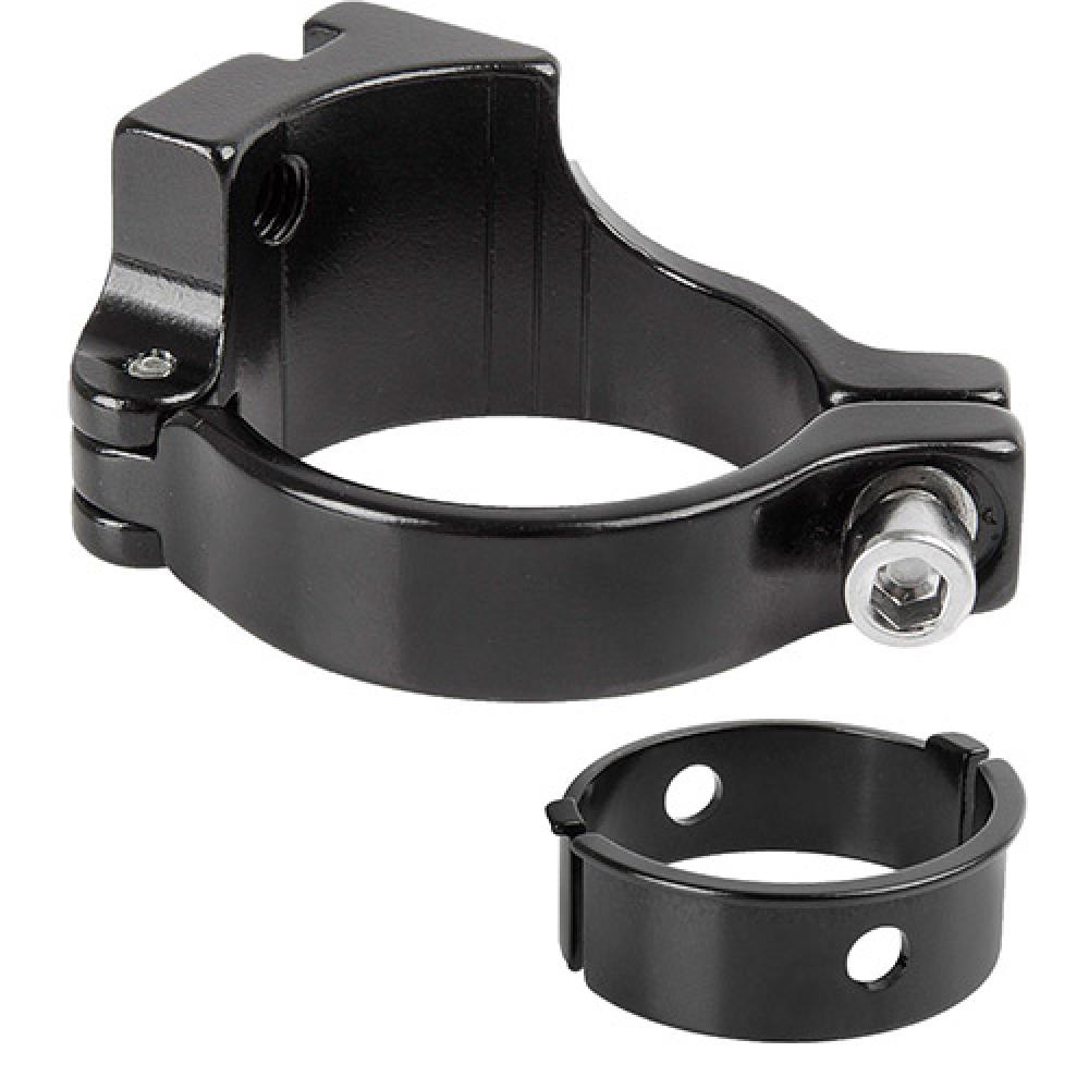 Messingschlager Umwerfer-Halter Direct Mount 680190 - Aluminium, Ø34,9 mm mit Adapter auf 31,8 mm, schwarz