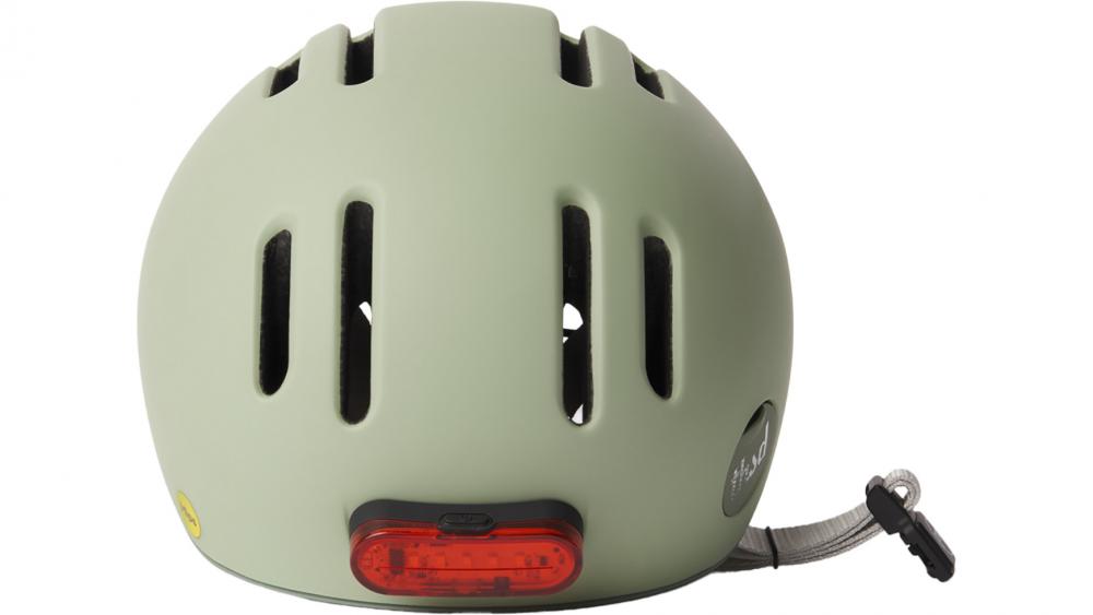 Thousand Chapter Desert Sage MIPS Fahrradhelm Größe M mit Belüftung und integriertem Rücklicht.