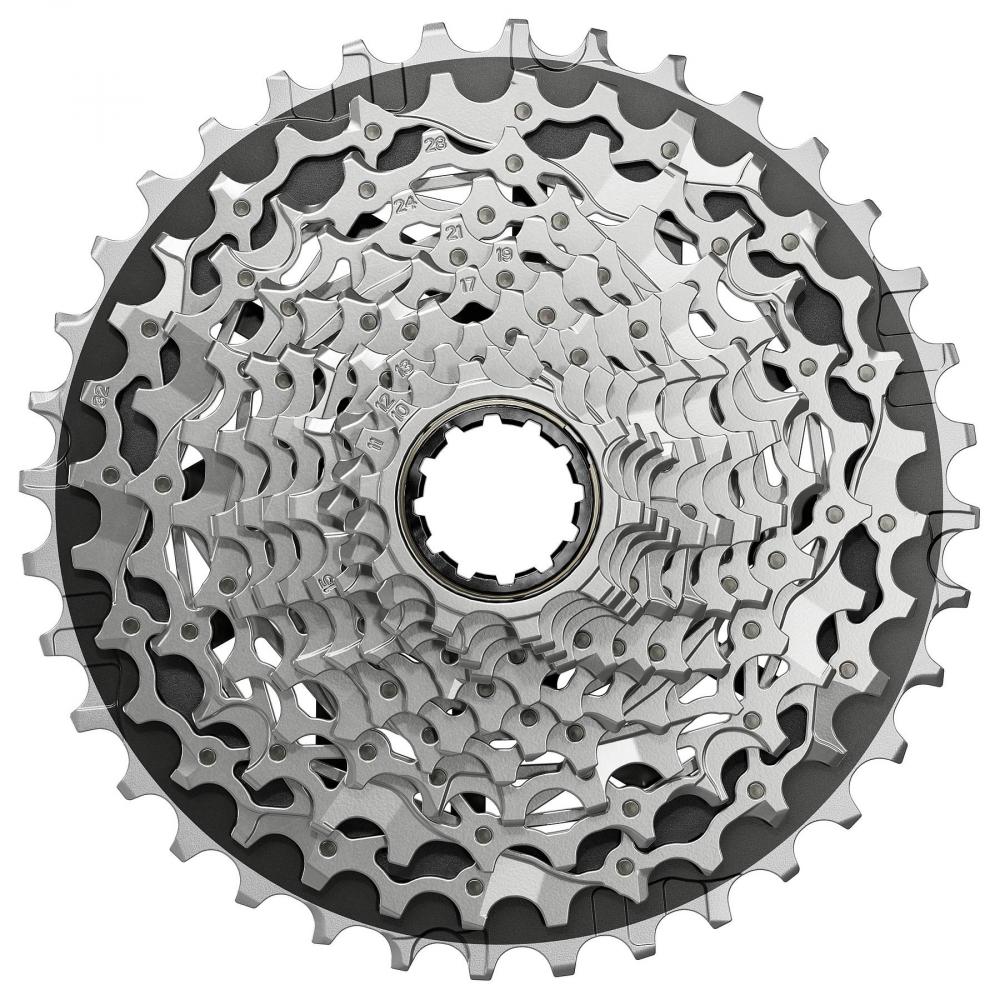 Leichte SRAM XG-1270 E1 10-30T 12-fach Kassette mit X-Range Übersetzung, silber.