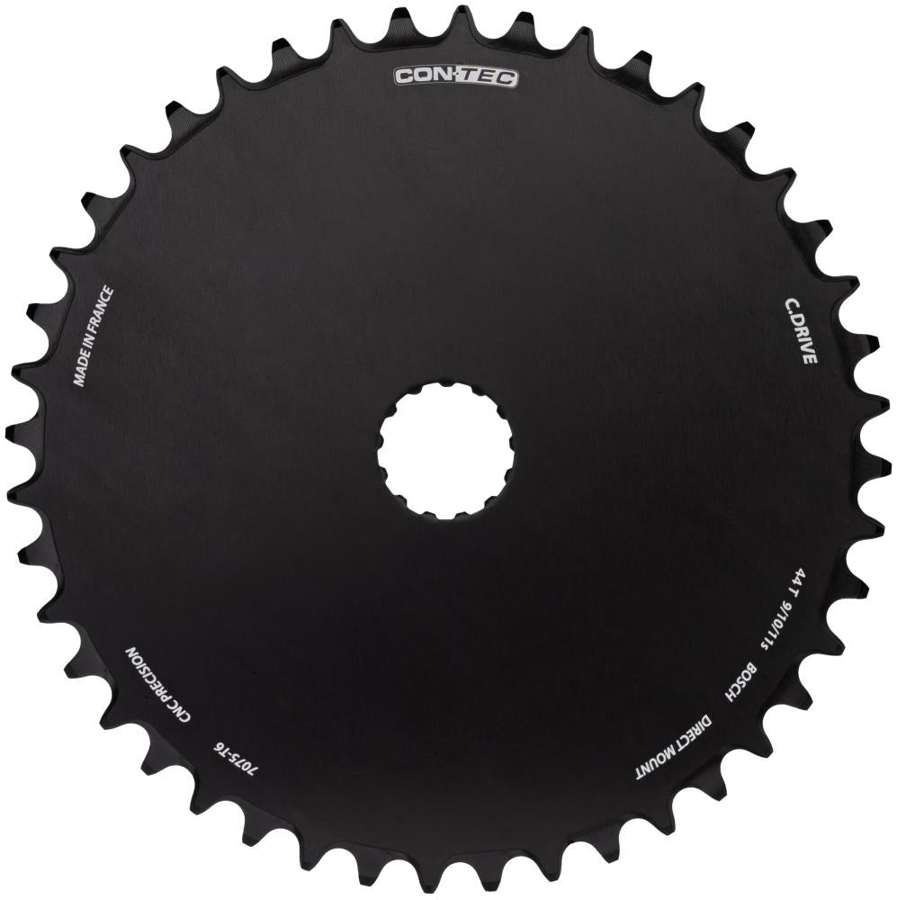 CONTEC Kettenblatt "C.Drive DM"nDirect Mount, 9-/10-/11-fach, 3/32", Narrow-Wide (NW) Zahnprofil, Aluminium 7075, schwarznSB-verpackt, 47,5mm Kettenlinie (Standard), Chainglider kompatibel, passend für Bosch Antrieb Gen. 3, 44 Zähne