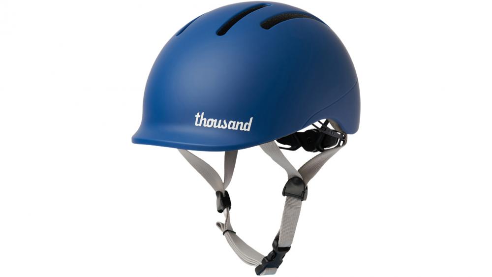 Thousand Kinderfahrradhelm Toddler Bravo Blue XXS 45-49cm - Unisize, sicherer Magnetverschluss, vegane Lederriemen