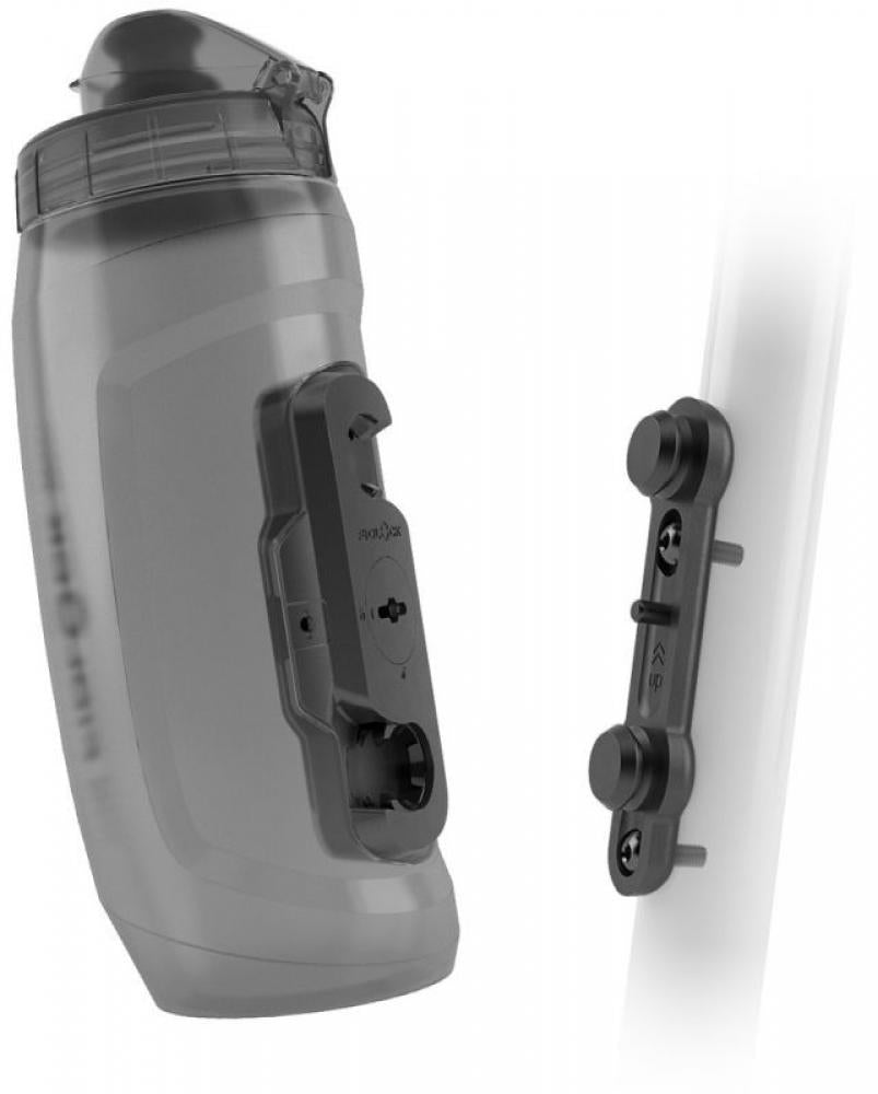 Fidlock TWIST Flasche 590 ml mit Bike Base Magnethalter für schmale Fahrradrahmen, ergonomisch und auslaufsicher.