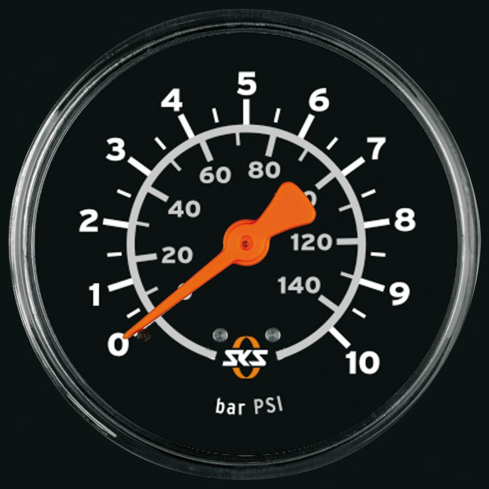 SKS Ersatzmanometer für Airworx 10.0 Standpumpe präzise Druckanzeige bis 10 Bar, einfach austauschbar, optimal für exakte Reifendruckmessung, robust & langlebig