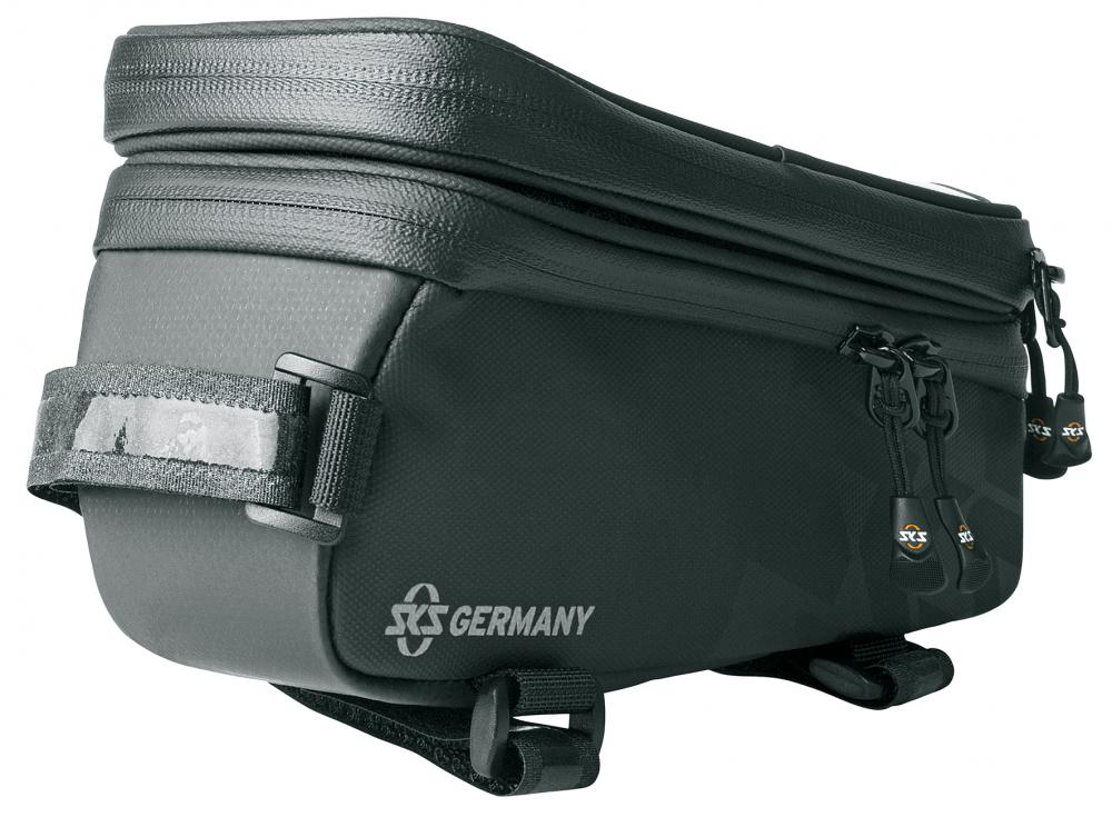 SKS Explorer Smart Oberrohrtasche schwarz für Smartphone, wasserabweisend, ideal für Bikepacking und Touren.