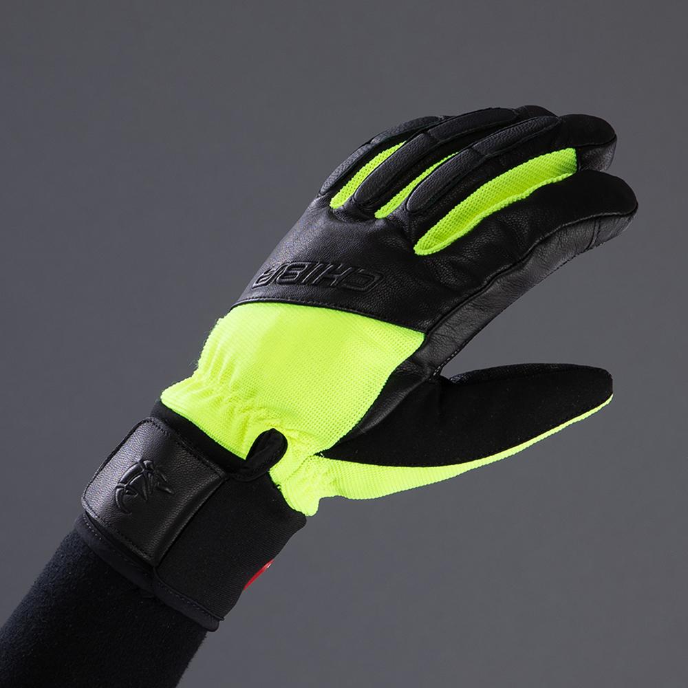 CHIBA Sport Pro - wasserdichte Radhandschuhe sz/neongel, Größe 7,5