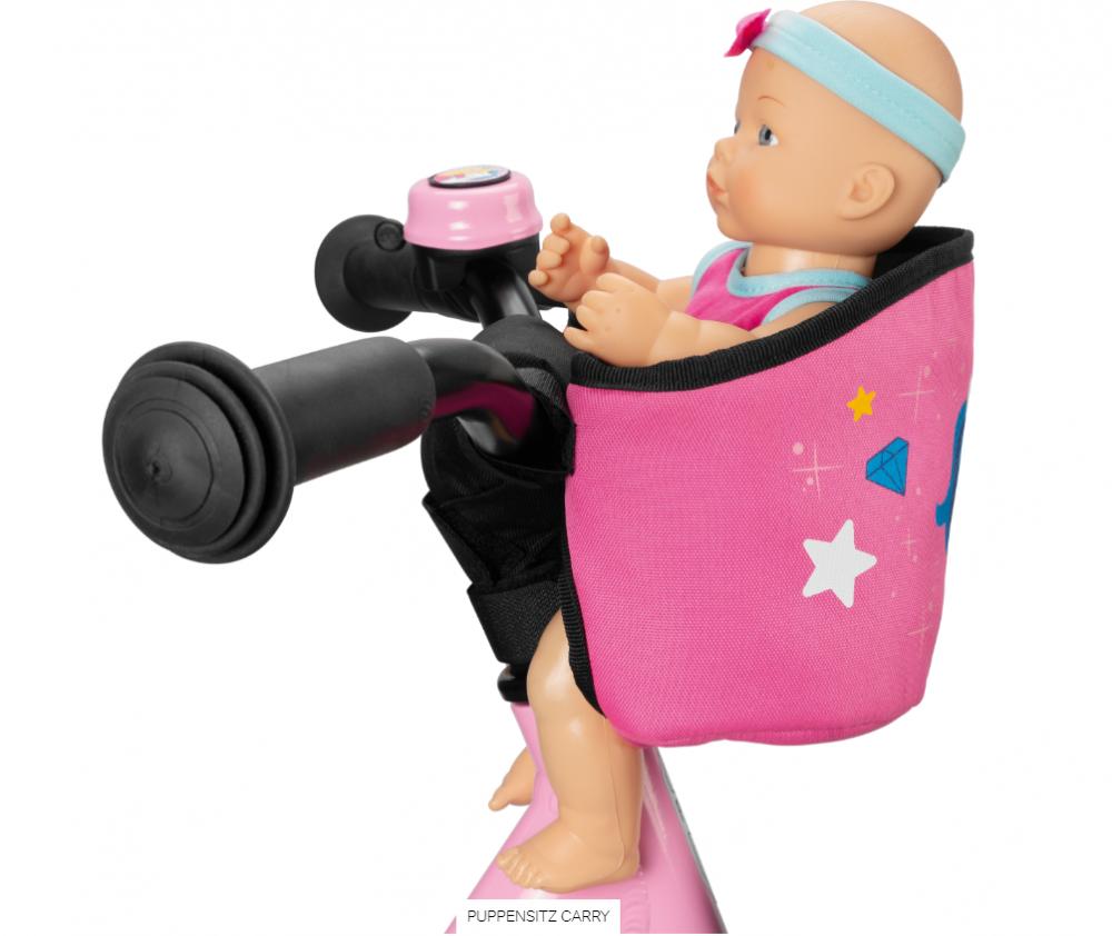 Puky Puppensitz Carry, pink, Einhorn-Design, wasserabweisend, für Puppen bis 40 cm, passend für Laufräder, Fahrräder und Scooter
