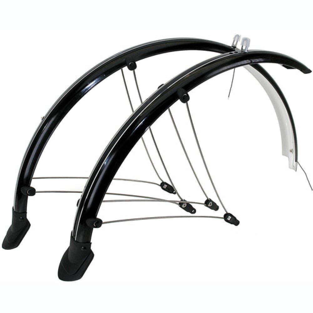 Messingschlager Fahrrad Schutzbleche 28 Kunststoff schwarz mit Streben.
