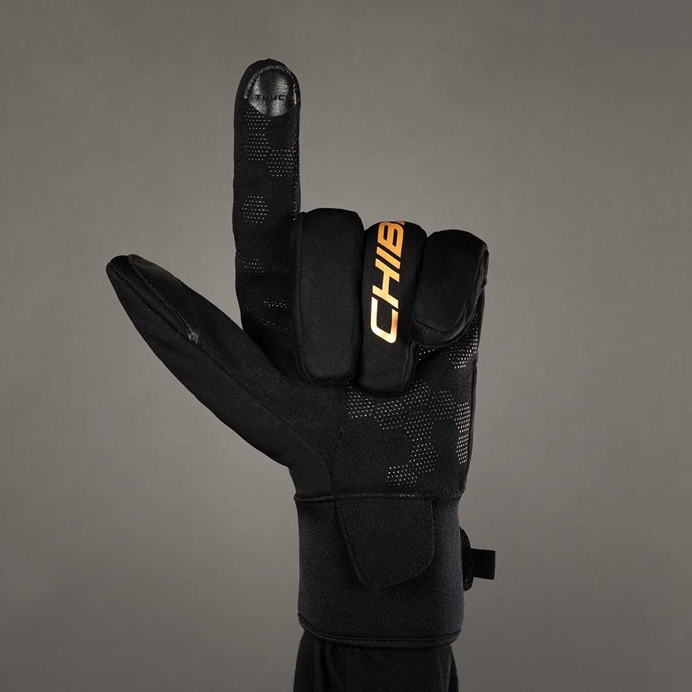 Chiba Classic Winter Vollfingerhandschuh Schwarz Gr. XL - unisex, winddicht, Thinsulate-Futter, Klettverschluss & Touchfunktion