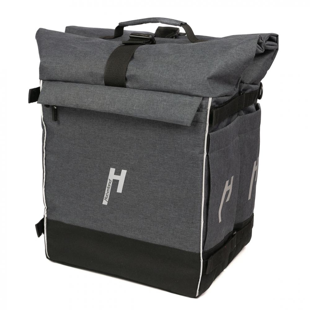 Haberland Rucksack-Doppeltasche Double Loader anthrazit - flexible Gepäckträger- und Rucksacklösung