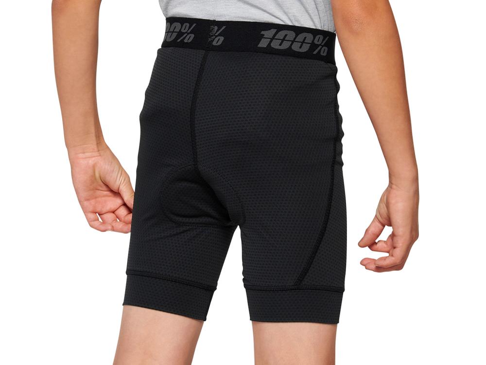 100% Ridecamp Youth Short w/ Liner 24" black - komfortable MTB-Short für junge Rider