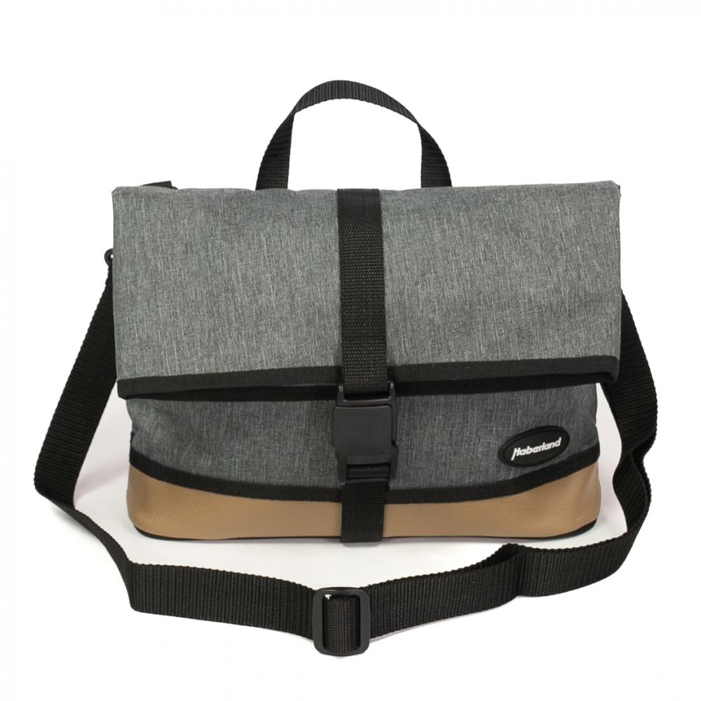 Haberland Lenkertasche Mel eMotion grau/hellbraun - praktische E-Bike Lenkertasche mit KLICKfix