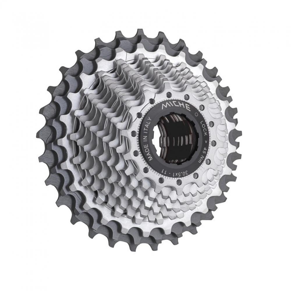 Miche Primato K12 12-fach Fahrradkassette 11-34 Zähne, Shimano kompatibel, silber-grau.