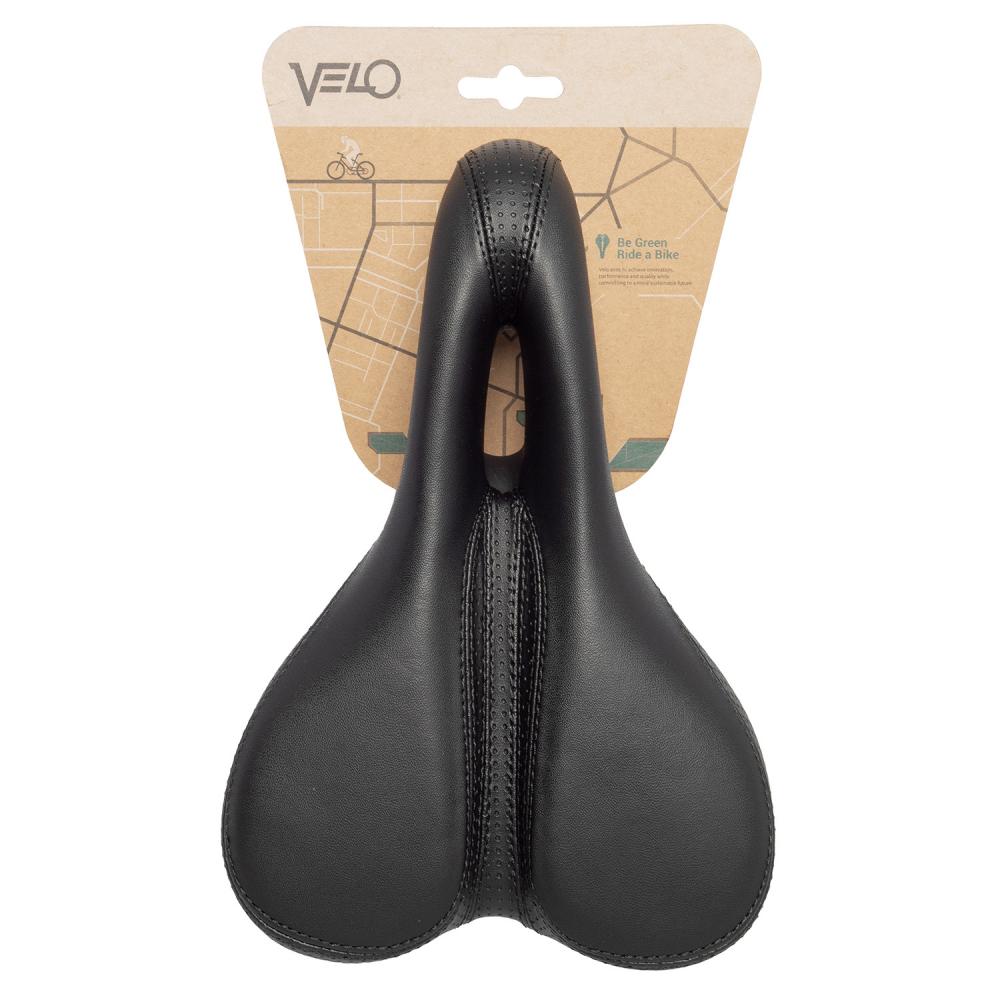 VELO Basic Deep Channel Touringsattel - O-Zone Ausschnitt, Arc Tech Federung, Air Cooling, 155 x 243 Millimeter, schwarz