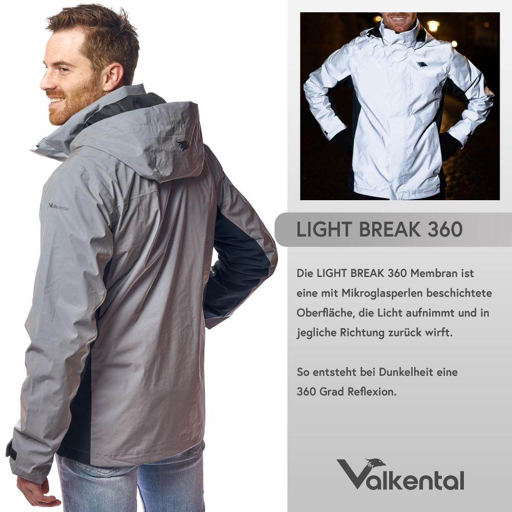 Valkental Herrenjacke 3in1 Smart Jacket wasserdichte Jacke mit Fleece Zipp-In 5XL grau