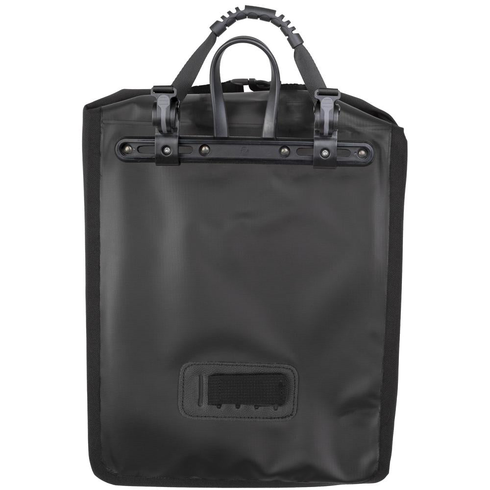 M-Wave Seitentasche EDMONTON 16 Liter schwarz, wasserdichte Fahrradtasche für Gepäckträger mit Befestigungshaken.