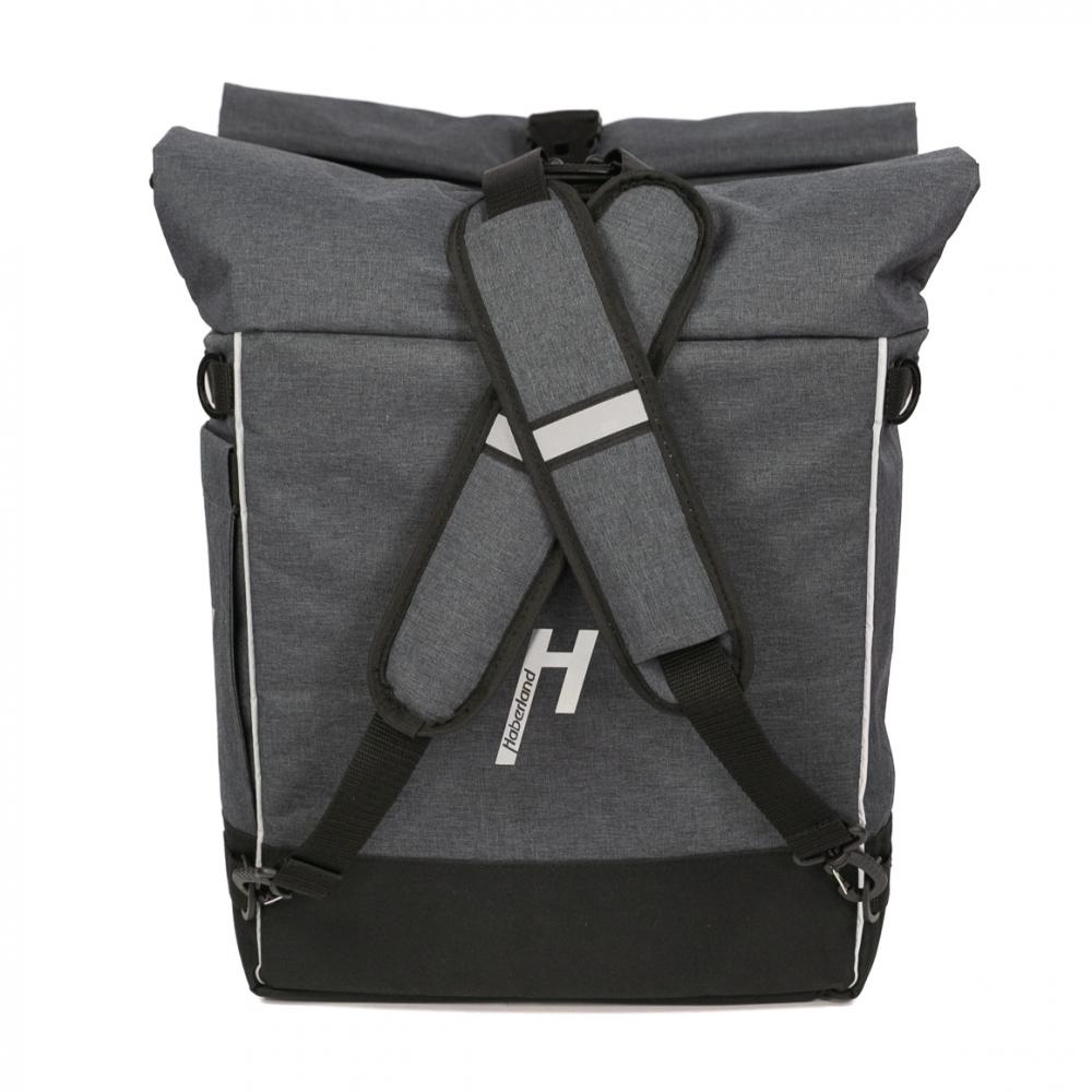 Haberland Rucksack-Doppeltasche Double Loader anthrazit - flexible Gepäckträger- und Rucksacklösung