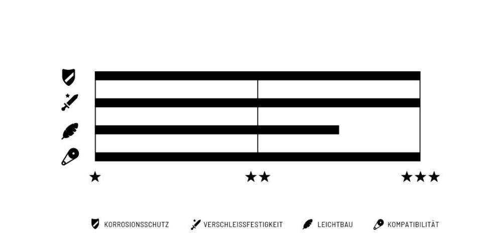 ConneX 12s E-Bike Kette Leistungsübersicht: Korrosionsschutz, Verschleißfestigkeit, Leichtbau, Kompatibilität.