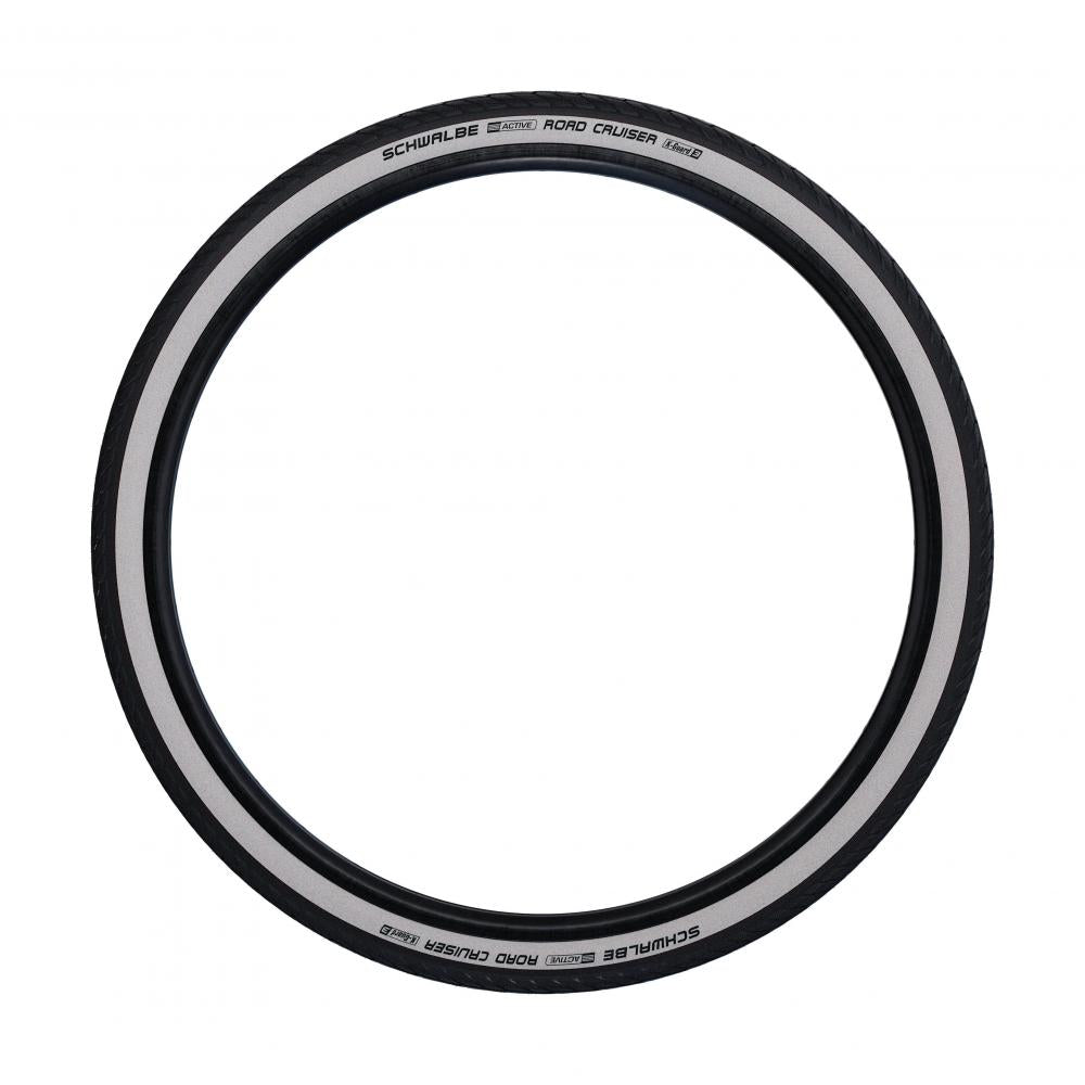 Schwalbe Road Cruiser 24x1.75 ETRTO 47-507 Weißwandreifen mit K-Guard Pannenschutz und Active Line HS484 Profil.