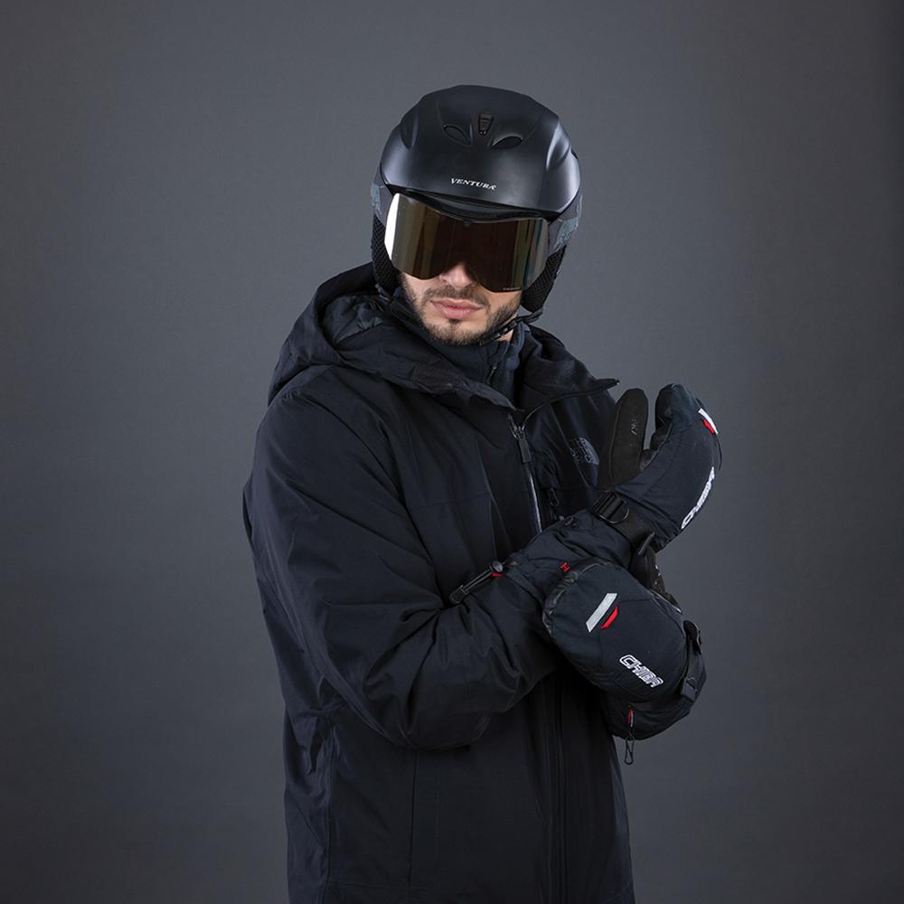 CHIBA Thermo Mitten - wasserdichte wintertaugliche Radhandschuhe, Größe 8, schwarz