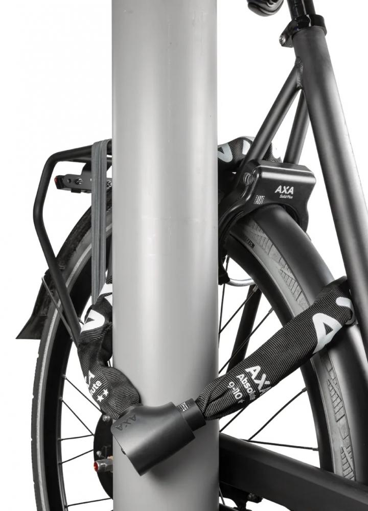 AXA Kettenschloss Absolute 110/9 - Hochsicheres Fahrradschloss mit 9mm Kettenglieder