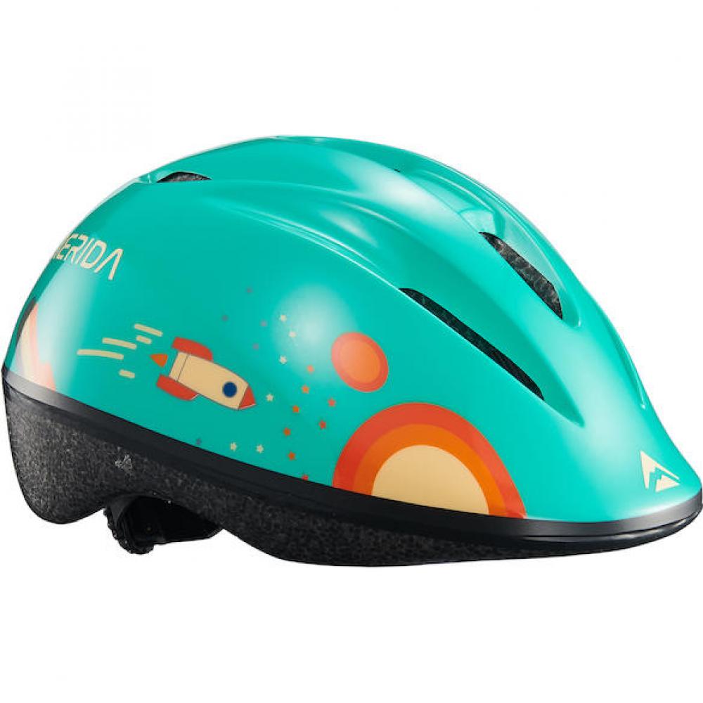 Merida Helm Matts J türkis 47-53 cm Türkis/orange - sicherer Kinder-Fahrradhelm