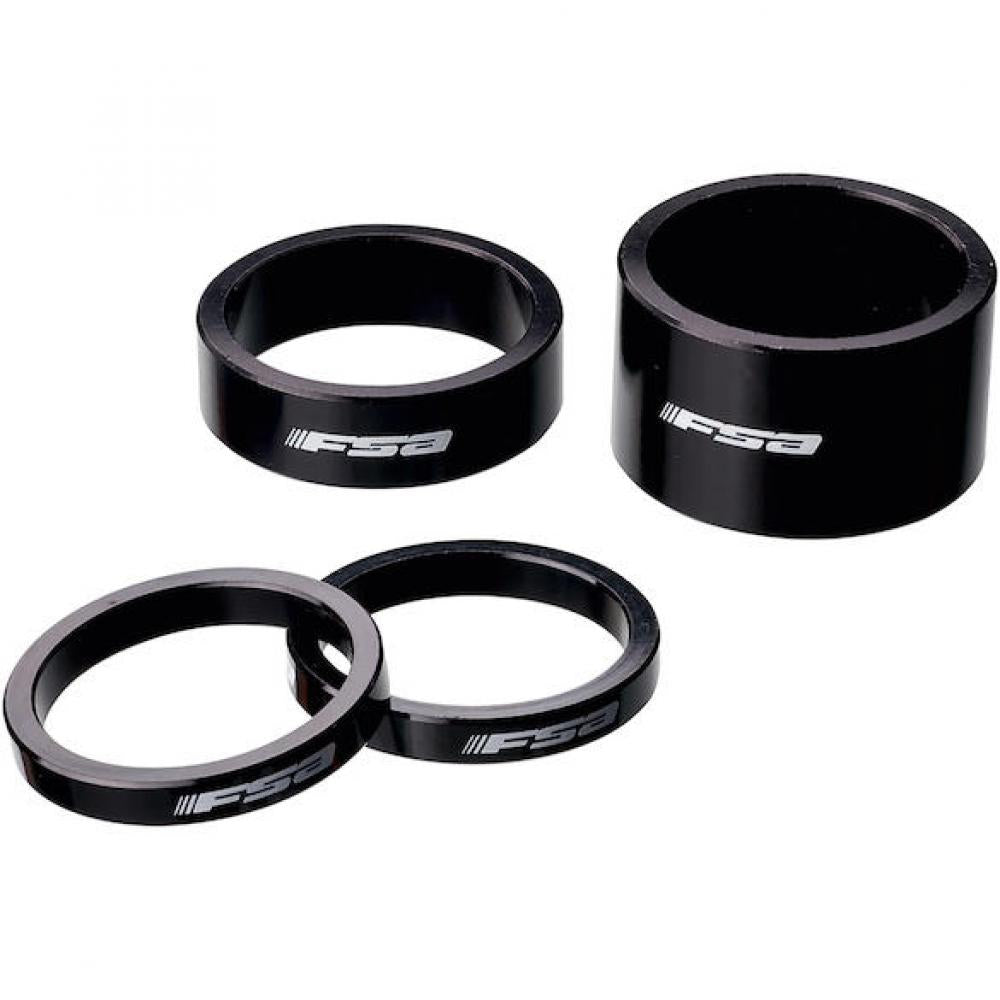 FSA Vorbauspacer Alu 1 1/8" 5 mm Schwarz - präzise Höhenanpassung am Steuerrohr