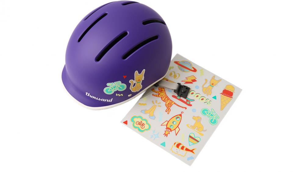 Thousand JR Kinderhelm Party Purple Unisize XS (49-53cm) - Leichter Fahrradhelm mit Fidlock Magnetverschluss, verstellbar, EPS-Schaum, CPSC/EN1078 geprüft