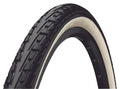 Continental Conti RideTour 28 Zoll 37-622 E-25 Fahrradreifen schwarz/weiß mit markantem Profil und weißer Seitenwand.
