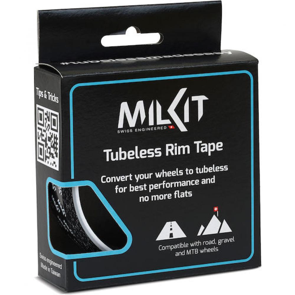 milKit Tubeless Felgenband 66 m / 32 mm Schwarz/weiß - starke, dichte Tubeless-Lösung