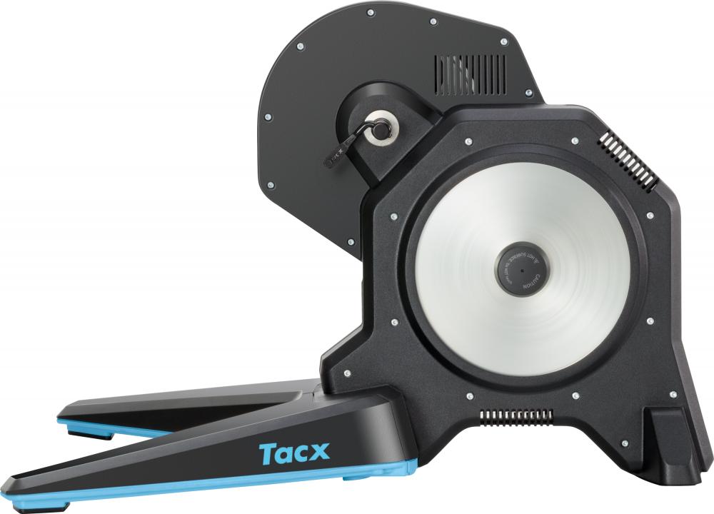 Garmin Tacx FLUX 2 Smart-Trainer für Fahrräder, Seitenansicht, schwarz-blau.