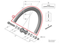 SHIMANO RIM FOR COMPLETE WHEEL FOR WH-R9270-C50-TU FRONT Felge - 12MM