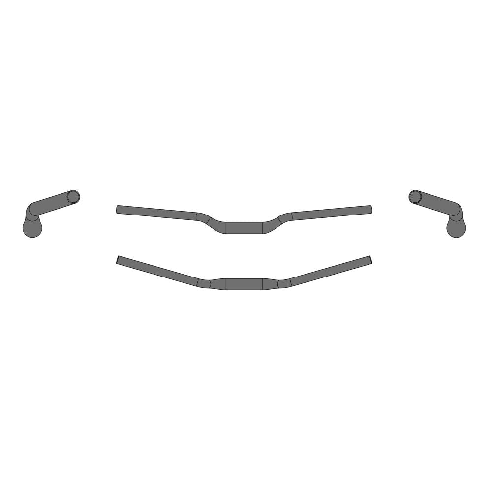 Ergotec H-Bar L MTB-Lenker, Alu 6061 T6, schwarz matt, 660 mm Breite, 30 mm Rise, 12 Grad Backsweep, Safety Level 5.