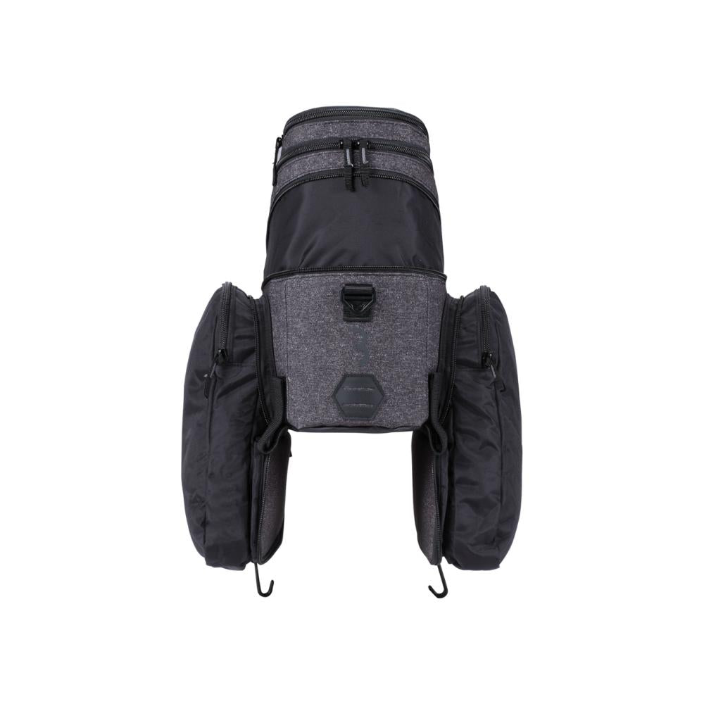 BBB Cycling Gepäckträgertasche CarrierPack Grau Mischung 6,5+5 L - flexible Stauraumerweiterung