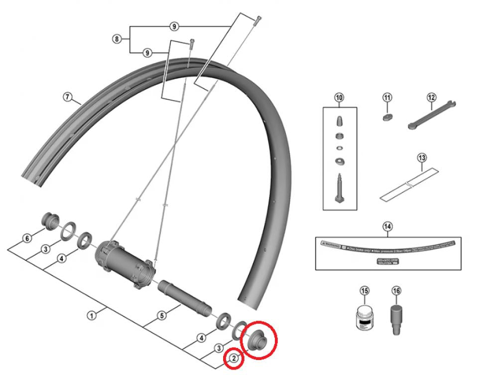 SHIMANO Achskappe f.HB-M9210-B, rechts Ersatzteil - passend für Shimano Vorderradnabe HB-M9210-B