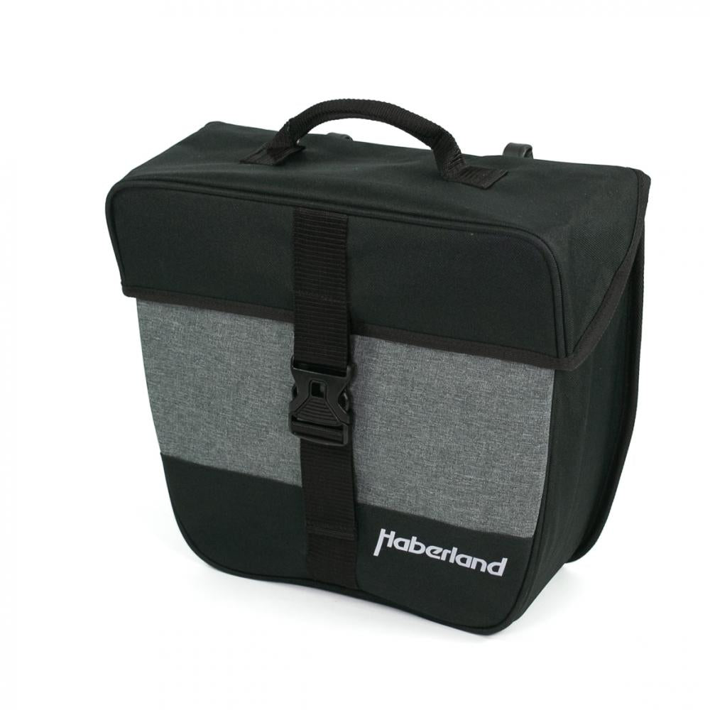 Haberland Einzeltasche 12 5l Einsteiger schwarz/silber - praktische Gepäckträgertasche in moderner Ausführung