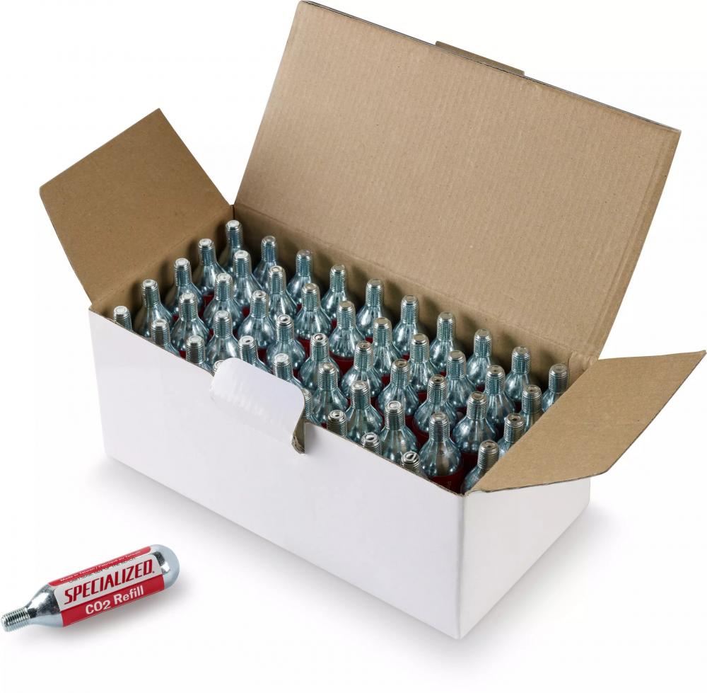 Specialized CO2 Kartusche 16g - 50er Pack Nachfüllkartuschen für schnelle Fahrradreifen Reparatur unterwegs - CO2 PUMP