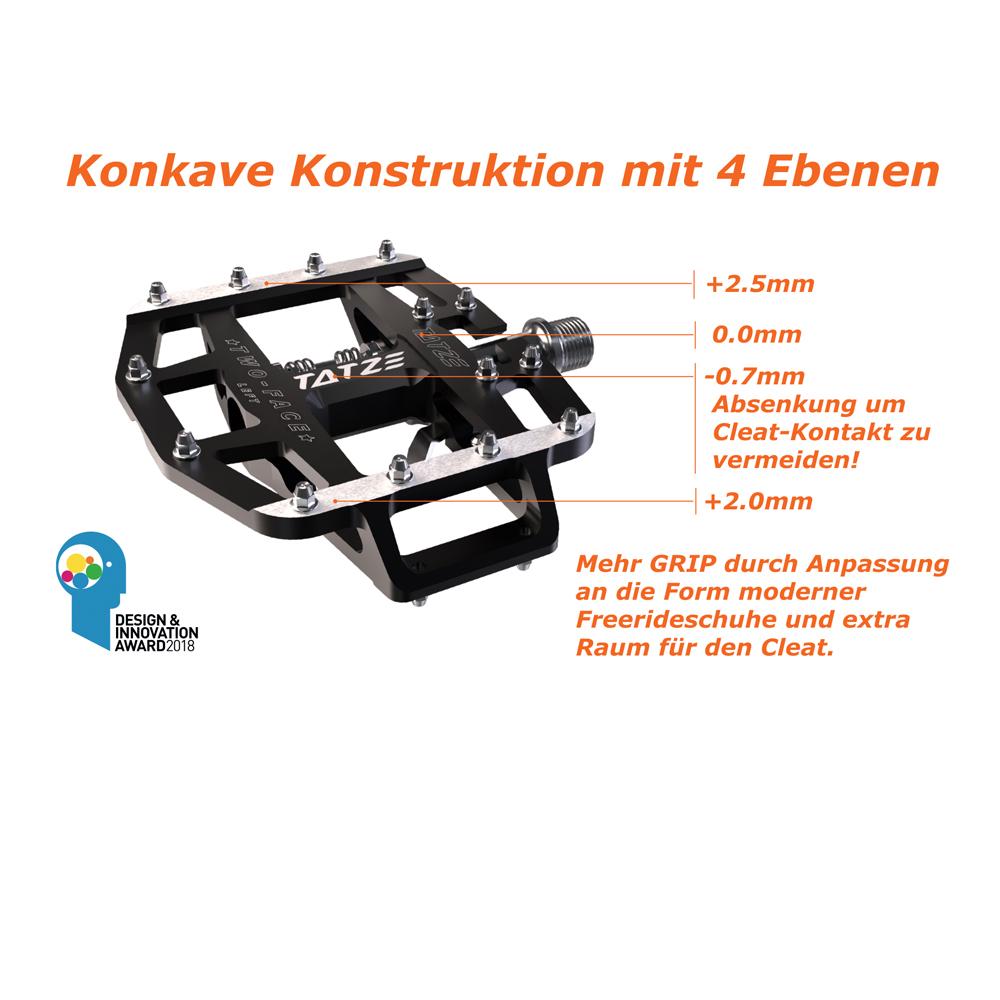 Tatze Two-Face MTB Hybrid Pedale Robuste Kombipedale mit 14 austauschbaren Pins, Cr-Mo-Achse, CNC-gefrästem Aluminiumkörper, ideal für MTB und Trail-Einsätze