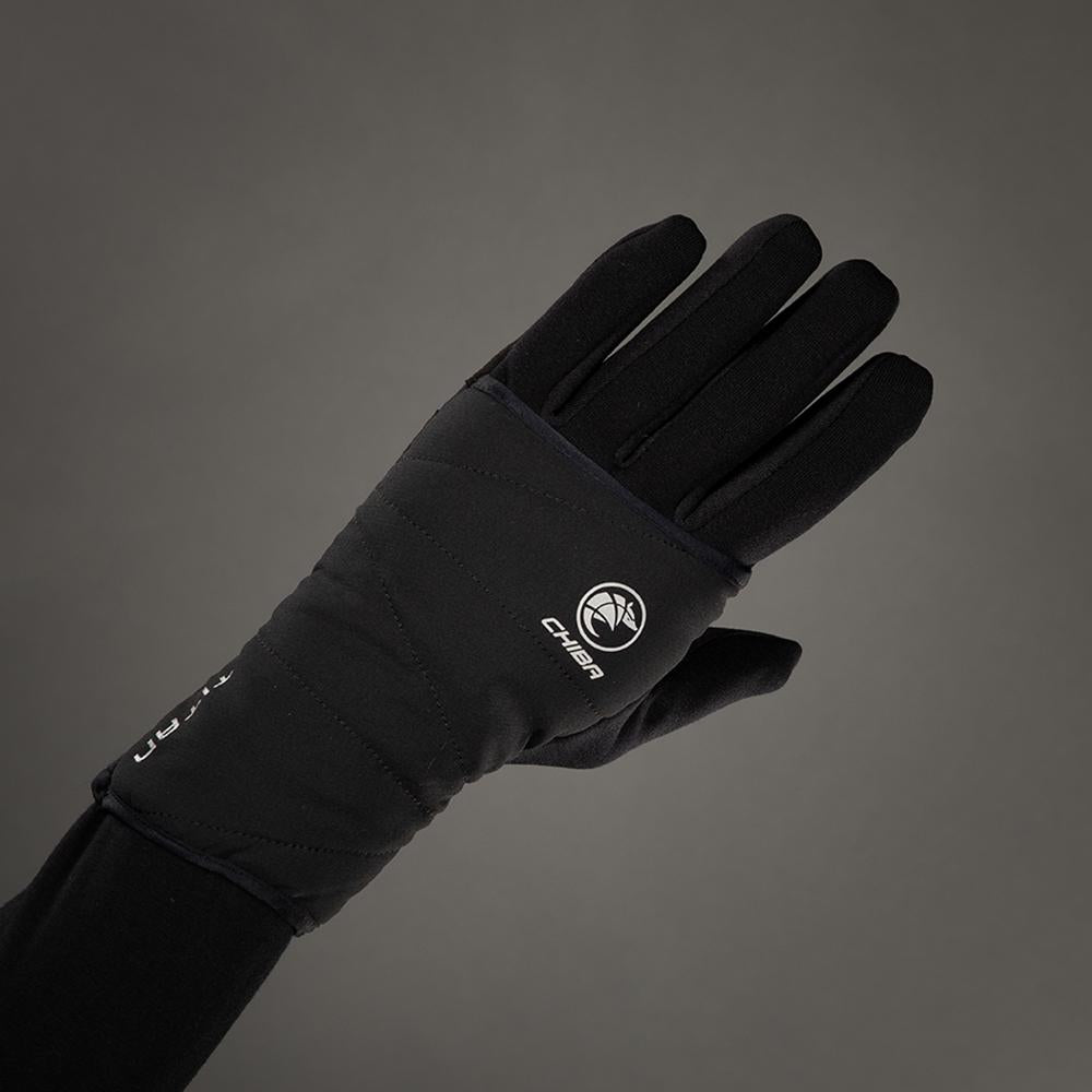 CHIBA Polarfleece Titan - Radhandschuhe schwarz S, winddicht, warm, Touchfunktion