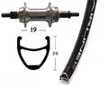 Bike-Parts Laufrad|Hinterrad 28x1.75 Zoll Alunabe silber Vollachse 36-Loch Rodi Airline 1 schwarz Nirosta-Speichen