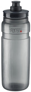 Graue ELITE Fly Tex Smoke 750ml Fahrrad-Trinkflasche, ultraleicht mit hoher Durchflussrate.