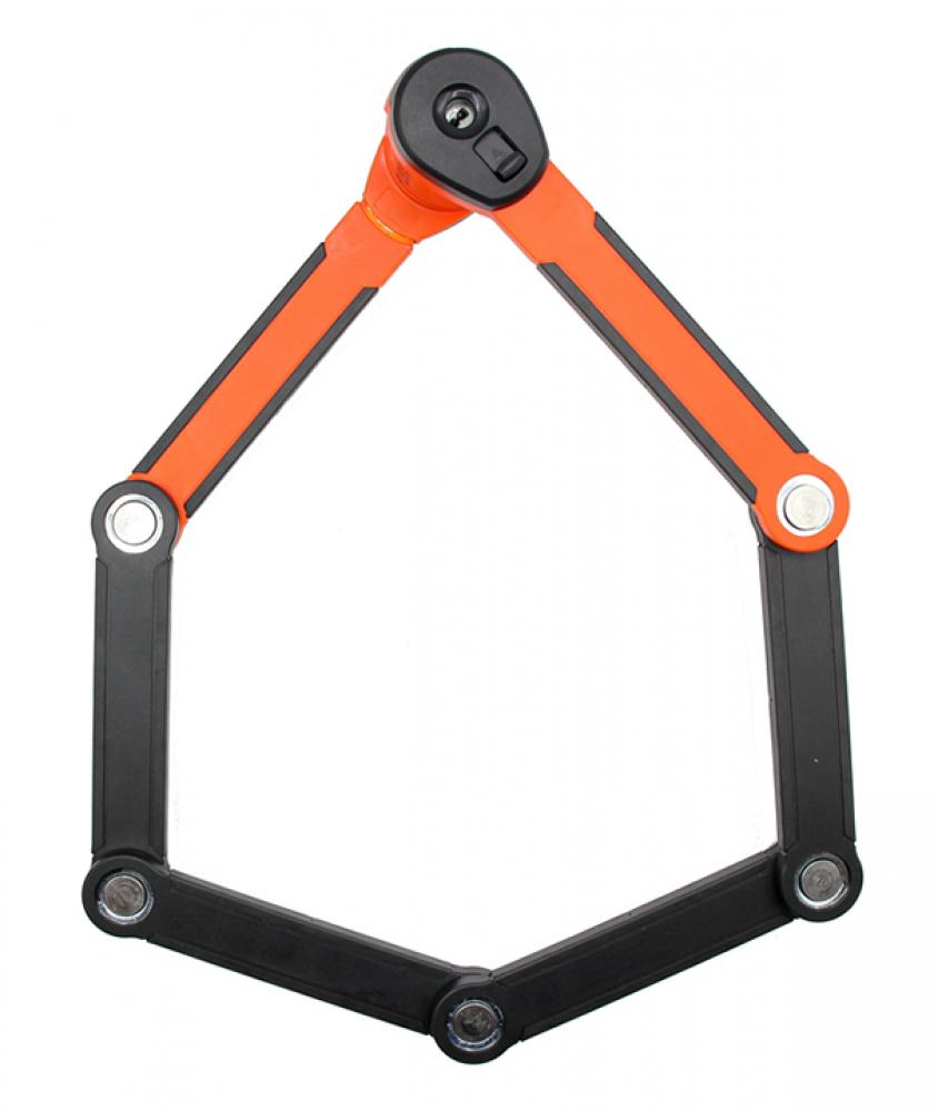Kryptonite Evolution 790 Faltschloss in Orange/Schwarz, 90cm, gummierte Glieder, Sicherheitsstufe 7/10.