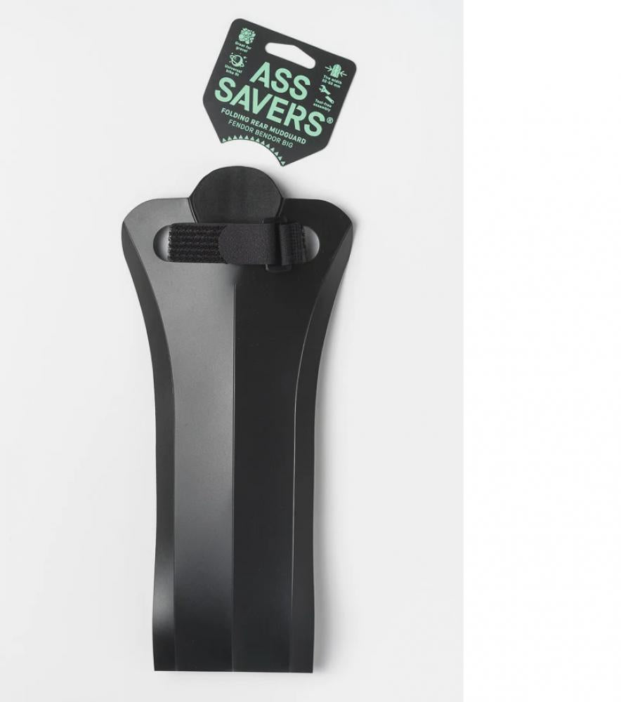 Ass Savers Fendor Bendor Big FRB-4-BLK: Faltbarer, werkzeuglos montierbarer Hinterrad-Spritzschutz für Gravel- und MTB-Bikes, passend für Reifenbreiten von 32-55 mm, Farbe Schwarz
