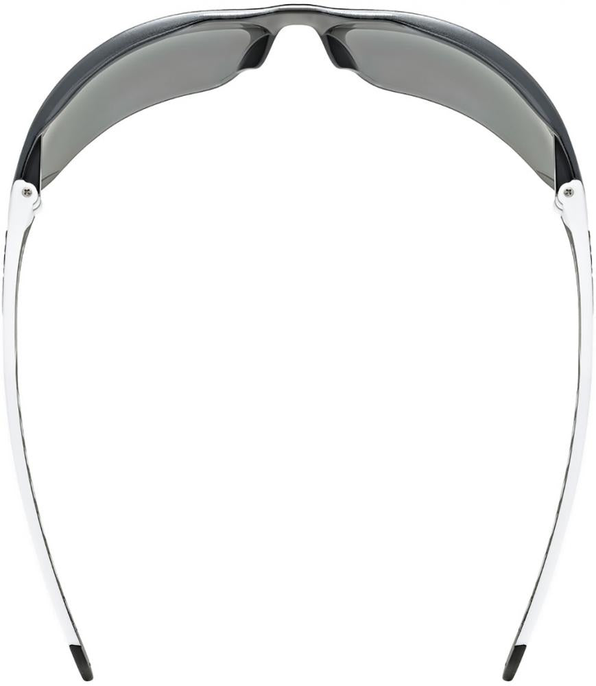 UVEX equate Sportbrille weiß matt mit silber verspiegelten Gläsern für Sport und Outdoor mit 100% UV-Schutz